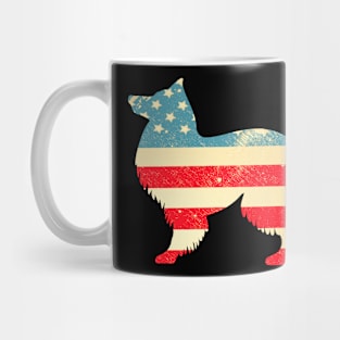 American Flag Sheltie Mug